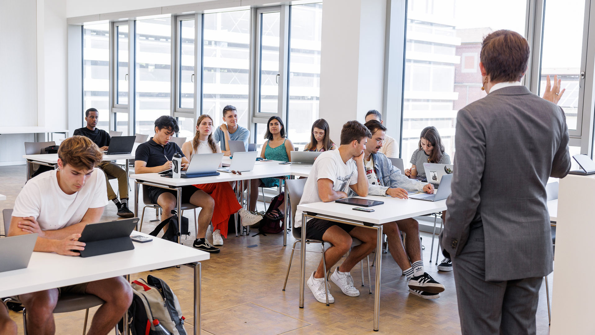 Lecturer teaching a class